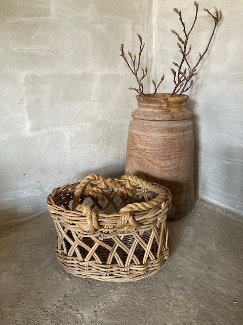 Rieten manden opengewerkt met touw - Afbeelding 2