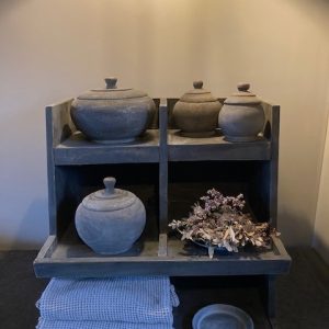 Potjes hout set van 4 stuks