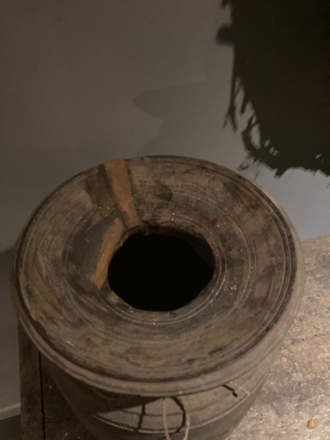 Kruik hout vlakke bovenkant - XL - - Afbeelding 2