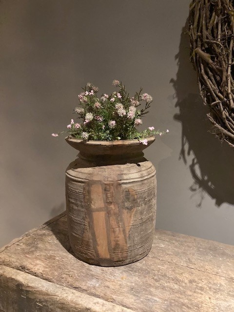 Kruik hout vlakke bovenkant - XL -