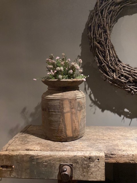 Kruik hout vlakke bovenkant - XL - - Afbeelding 3