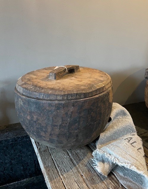 Oude houten bak met deksel - Afbeelding 4