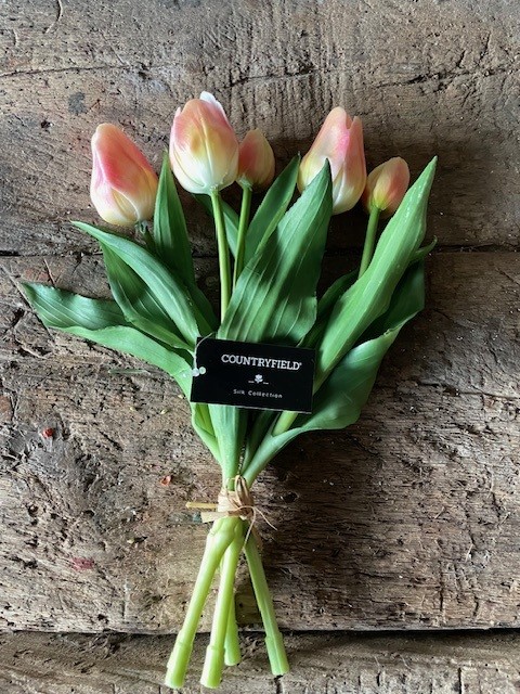 Tulpen kunst wit-geel/roze - Afbeelding 2