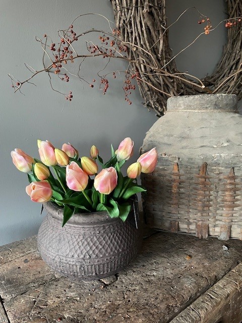 Tulpen kunst wit-geel/roze - Afbeelding 4