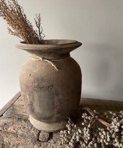 Nepalese oud houten Pot -666-