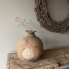 Bolle houten kruik -XX- ijzeren detail