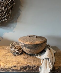 Nepalese oud houten Pot met deksel - 1 - - Afbeelding 5