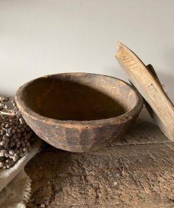 Nepalese oud houten Pot met deksel - 2 - - Afbeelding 4