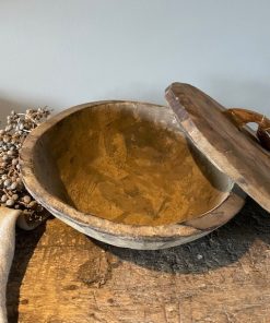 Nepalese oud houten Pot met deksel - 3 - - Afbeelding 4
