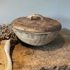 Nepalese oud houten Pot met deksel - 3 -