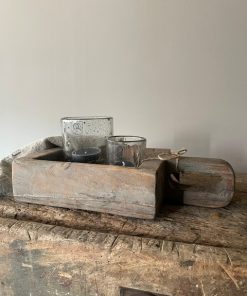 Houten schaal/bakje met handvat