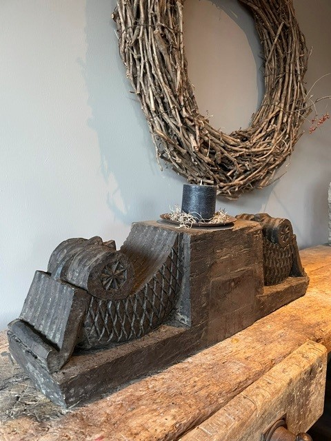 Uniek Houten Ornament Kandelaar Luksa - Afbeelding 4