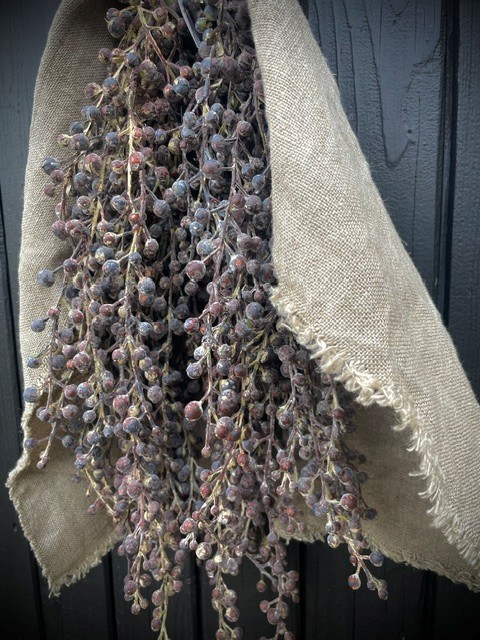 Toef 2 stuks kunst Dadeltak bes bruin 60 cm - L - met linnen doek