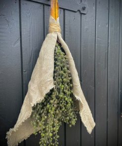 Toef 2 stuks kunst Dadeltak bes groen 60 cm - L - met linnen doek - Afbeelding 4