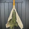 Toef 2 stuks kunst Dadeltak bes groen 60 cm - L - met linnen doek