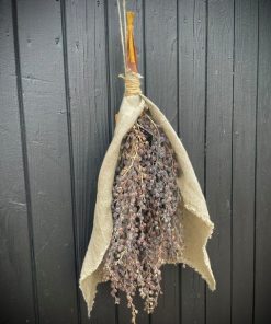 Toef 2 stuks kunst Dadeltak bes bruin 60 cm - L - met linnen doek - Afbeelding 3