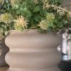 Taupe potje met kunst groen SET