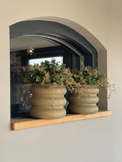 Brons/goud potje met kunst groen SET - Afbeelding 2