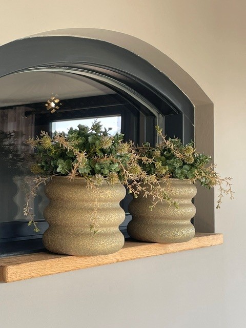 Brons/goud potje met kunst groen SET - Afbeelding 3