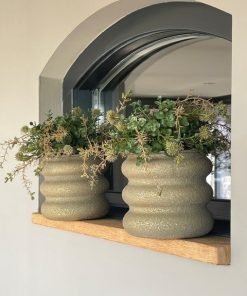 Brons/goud potje met kunst groen SET