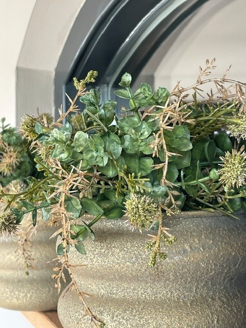 Brons/goud potje met kunst groen SET - Afbeelding 4
